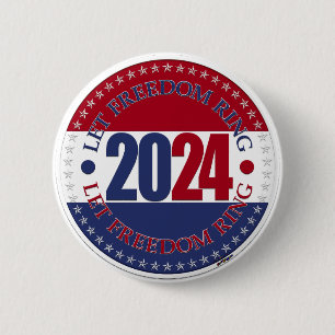 2024 Rot und Blau Lasst die Freiheit erklingen Button