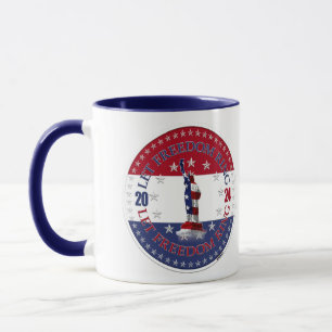 2024 Rot und Blau Lasst die Freiheit läuten Statue Tasse