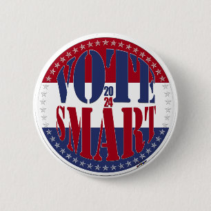 2024 Rot und Blau VOTE SMART 1 Button