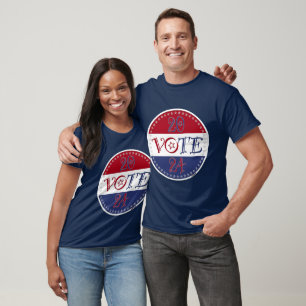2024 Rot und Blau WÄHLEN Skript T-Shirt
