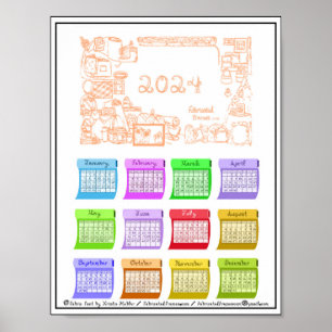 2024 Schriftart mit Fabric-Rahmen für Bolzen Poster