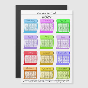 2024 Schriftart mit Stoffbezug für den Kalender Si Magneteinladung