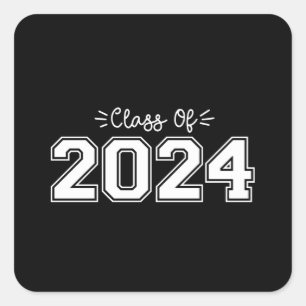 2024 Senioren, Klasse 2024 Abschluss Quadratischer Aufkleber