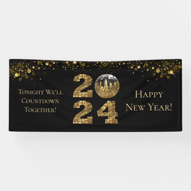 2024 Silvester Party - Ball-NYC Gold- Banner (Horizontal)