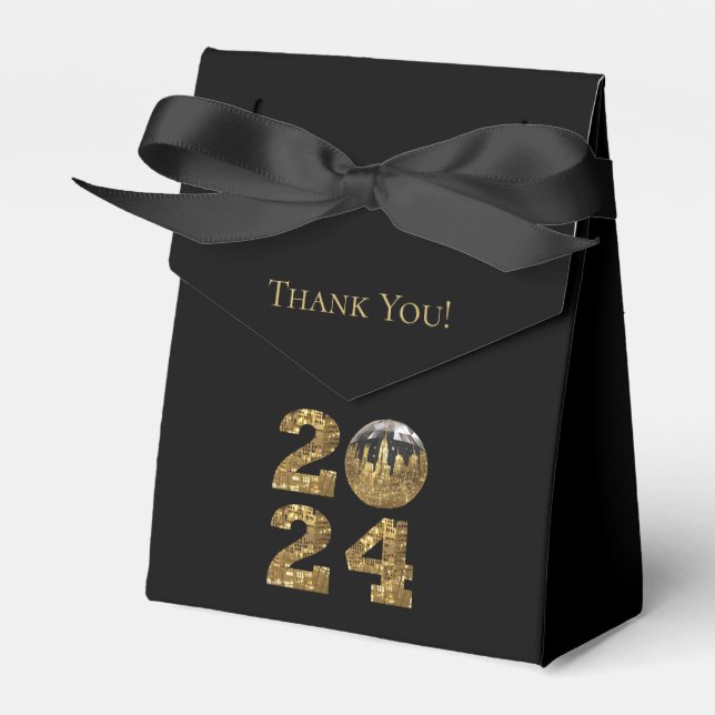 2024-Silvester Party-Ball-NYC Gold- Geschenkschachtel (Vorderseite)