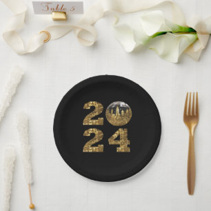 2024 Silvester Party-Ball-NYC Gold- Pappteller