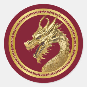 2024 Silvester Party-Chinesischer Neujahrsdrache Runder Aufkleber