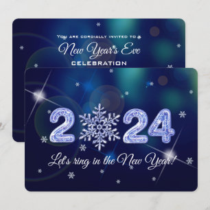 2024 Silvester-Party-Schneeflocke Einladung