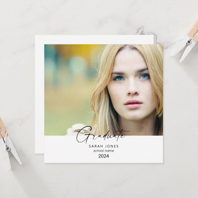 2024 Single Foto Abschluss Ankündigung (Vorderseite/Rückseite Beispiel)