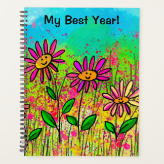 2024 Soft Cover Floral Spiral Planner Planer