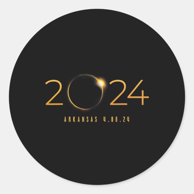 2024 Solar Eclipse Arkansas Totality Spring 4,08,2 Runder Aufkleber (Vorderseite)