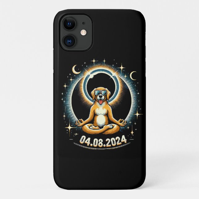 2024 Solar Eclipse Dog Case-Mate iPhone Hülle (Rückseite)