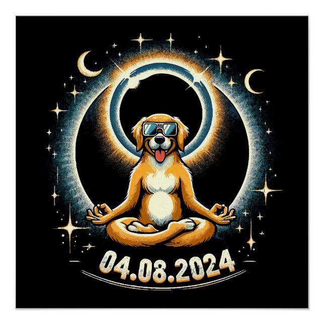2024 Solar Eclipse Dog Poster (Vorderseite)