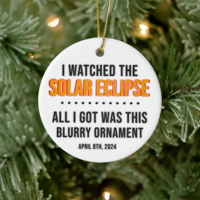 2024 Solar Eclipse Keepake lustig Keramik Ornament (Baum)