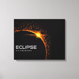 2024 Solar Eclipse Souvenir Keepake Leinwanddruck