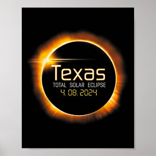 2024 Solar Eclipse Texas USA Totality Poster