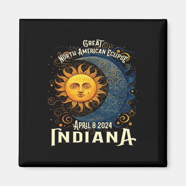 2024 Solar Eclipse Totality Celestial Event Souven Magnet (Vorne)