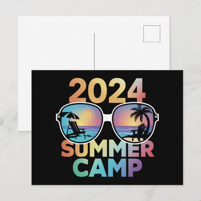 2024 Sommerferien - Matching Family Group Postkarte (Vorne/Hinten)