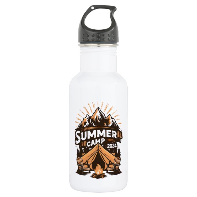 2024 Sommerlager Sommerferien Camping Matching Edelstahlflasche (Vorderseite)
