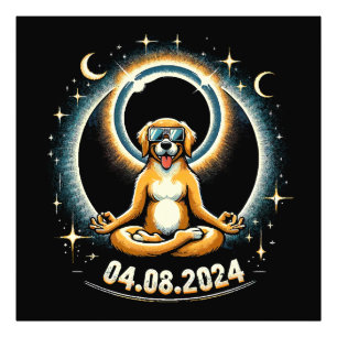 2024 Sonnenfinsternis Hund Fotodruck