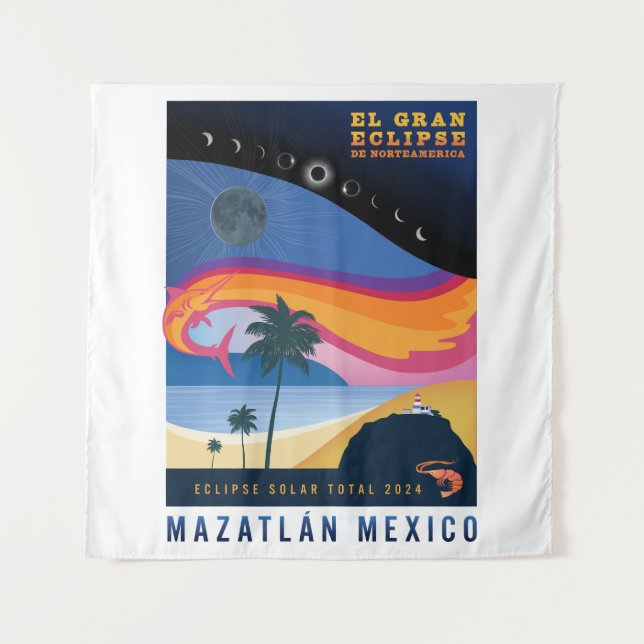 2024 Tapisserie murale totale d'Eclipse solaire Ma (Devant)