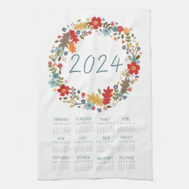 2024 Tee-Handtuchkalender Fall Wreath Wall Art Dec Geschirrtuch