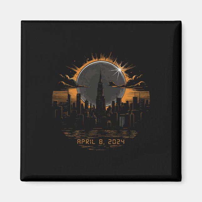 2024 Total Solar Eclipse April 8 New York Magnet (Vorne)