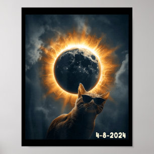 2024 Totale Sonnenfinsternis 8. April Lustige Vint Poster