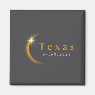 2024 Totale Sonnenfinsternis Staat Texas 8. April Magnet