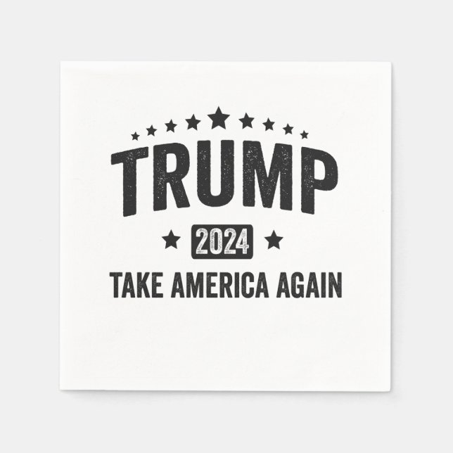 2024 Trump Amerika wieder zum Patriotischen Amerik Serviette (Vorderseite)