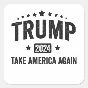 2024 Trump Erneut Amerika Patriotisches Amerika Quadratischer Aufkleber