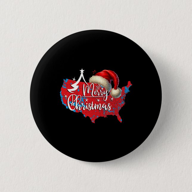 2024 Trump Gewinner Wahlen Red Electoral Map Merry Button (Vorderseite)