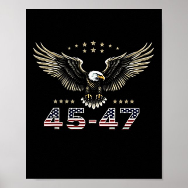 2024: Trump gewinnt an der Front der Fahne "Back W Poster (Vorne)
