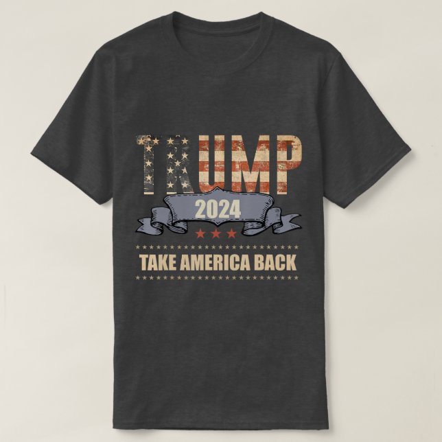 2024 Trump nimmt Amerika zurück 3 T-Shirt (Design vorne)