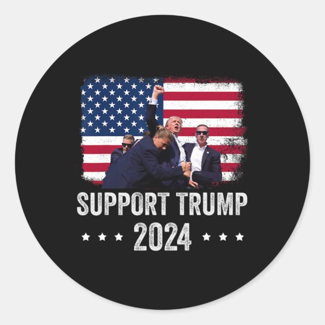 2024 - Trump unterstützen - für Amerika beten Runder Aufkleber (Vorderseite)
