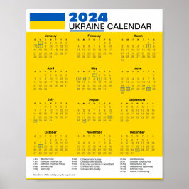 2024 Ukraine Kalender 5,95 $ PDF herunterladen ode Poster