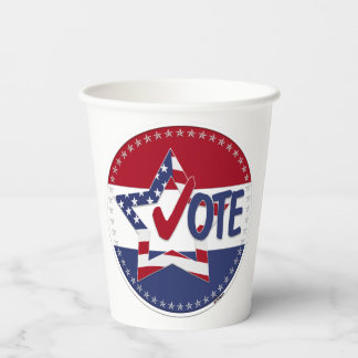 2024 USA Flag Star Vote Check Mark Pappbecher