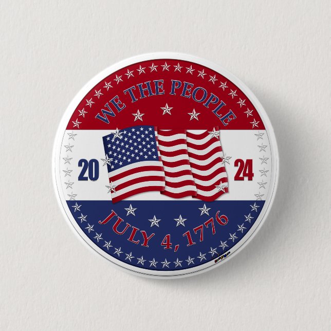 2024 USA Flag We The People Button (Vorderseite)