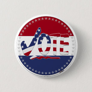 2024 USA-Flagge VOTE Häkchen Button