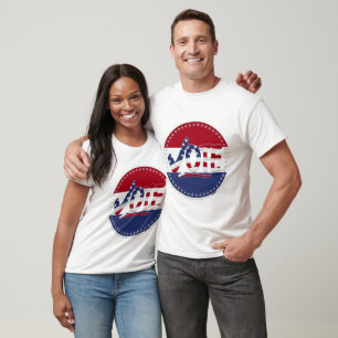 2024 USA-Flagge VOTE Häkchen T-Shirt