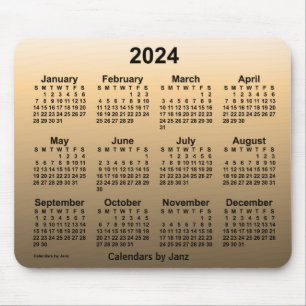 2024 Verblasster Sepia-Kalender von Janz Mouse Pad Mousepad