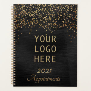 2024 Vorzeigebuch für das elegante Black Gold Logo Planer