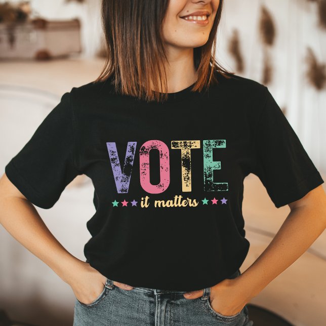 2024 Wahlen Demokratie Retro Abstimmung wichtig T-Shirt (Von Creator hochgeladen)