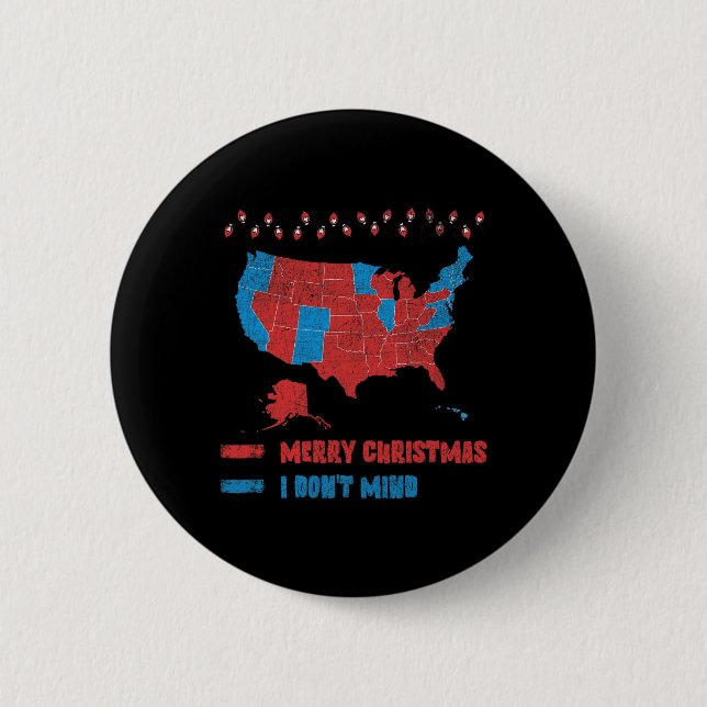 2024 Wahlkarte Frohe Weihnachten Rote Wähler Trump Button (Vorderseite)