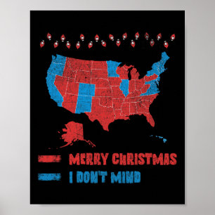 2024 Wahlkarte Frohe Weihnachten Rote Wähler Trump Poster