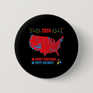 2024 Wahlplan frohe Weihnachten Trump Landslide Button