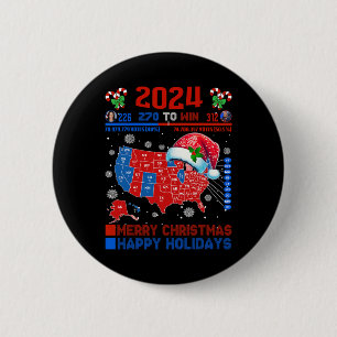 2024 Wahlplan frohe Weihnachten Trump Landslide Button
