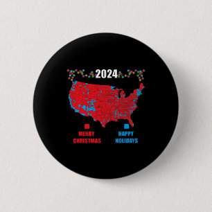 2024 Wahlplan frohe Weihnachten Trump Landslide Button