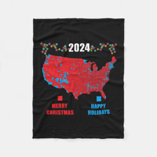 2024 Wahlplan frohe Weihnachten Trump Landslide Fleecedecke