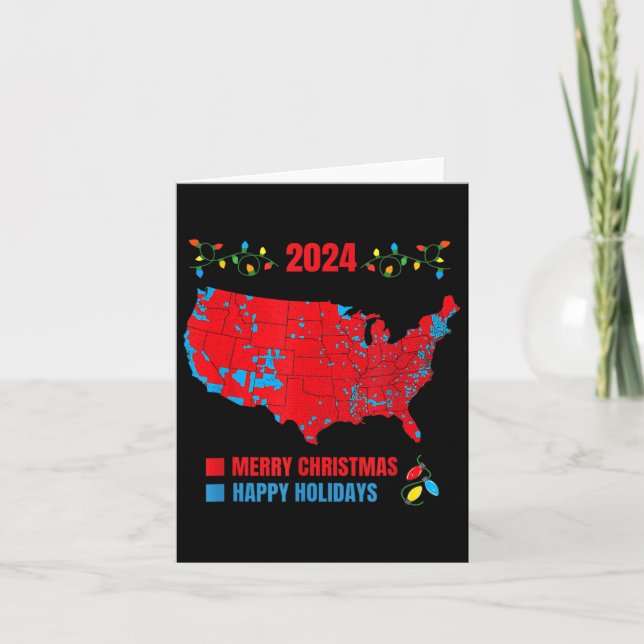 2024 Wahlplan frohe Weihnachten Trump Landslide Karte (Vorderseite)